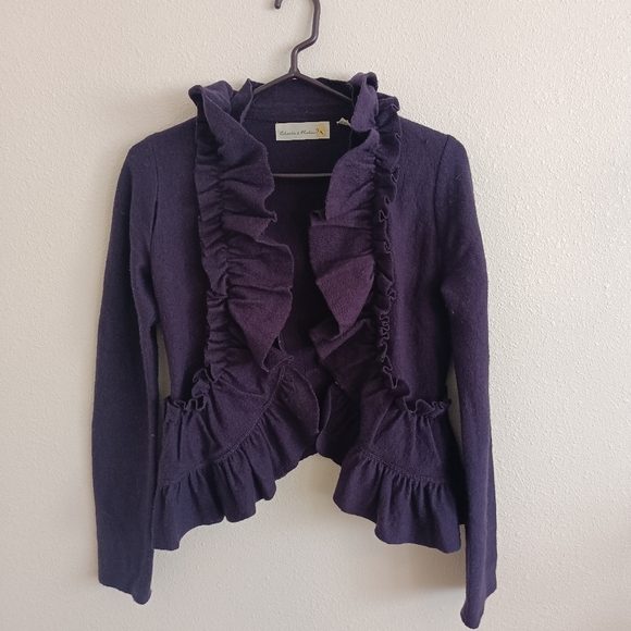 Purple Ruffles Anthropologie Sweater - Picture 2 of 6